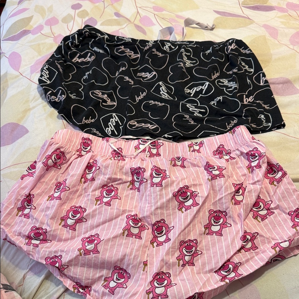 Pink Lotso Print & Black Heart Shorts Lounge Set - Picture 5 of 5